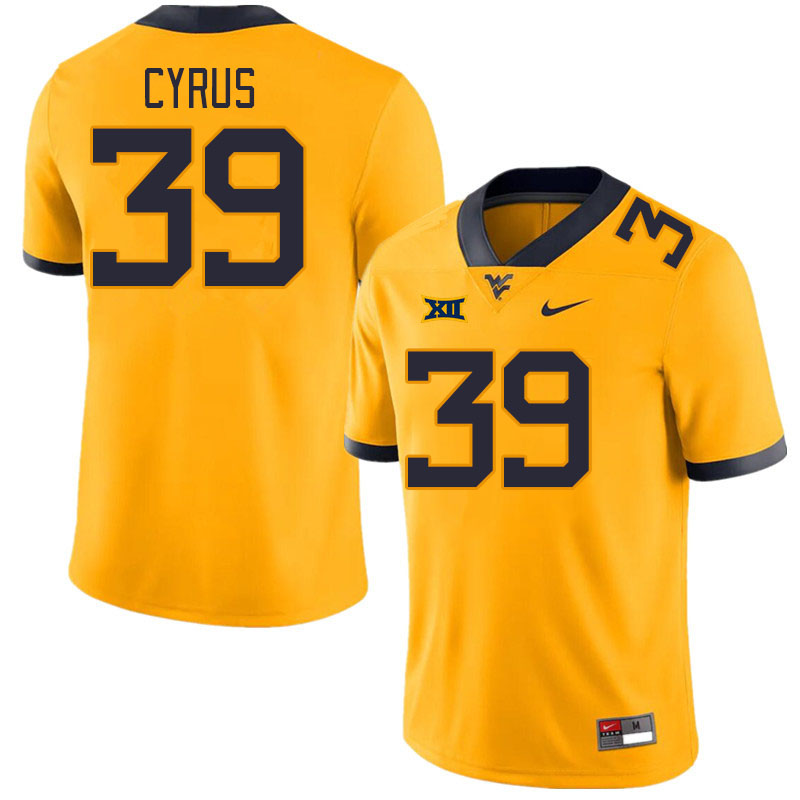 Men #39 Quayvon Cyrus West Virginia Mountaineers College Football Jerseys Stitched Sale-Gold
